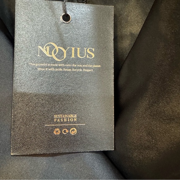 Mooyius Vintage Inspired Satin Midi Dress with Draped Collar Black NWT size XS - Picture 6 of 9